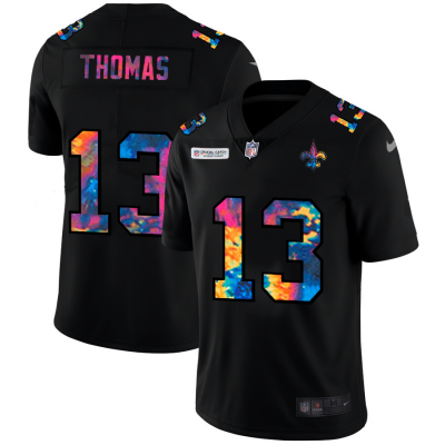New Orleans Saints #13 Michael Thomas Men's Nike Multi-Color Black 2020 NFL Crucial Catch Vapor Untouchable Limited Jersey Men's